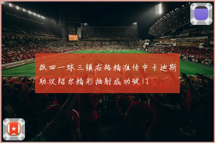 扳回一球三镇右路精准传中卡迪斯助攻绍尔精彩抽射成功破门